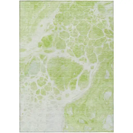 Artichoke Green And Ivory Nautical Washable Indoor Outdoor Area Rug Photo 2