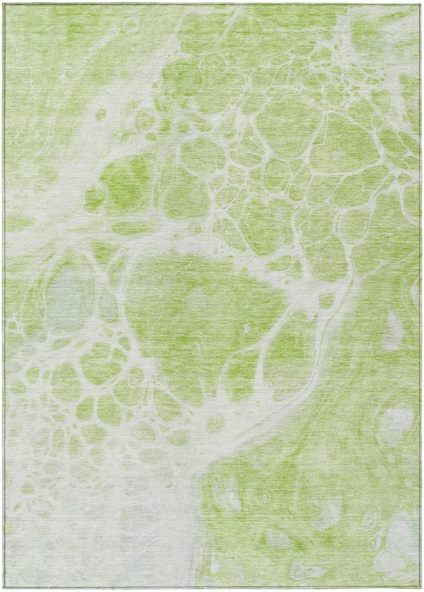 Artichoke Green And Ivory Nautical Washable Indoor Outdoor Area Rug Photo 2