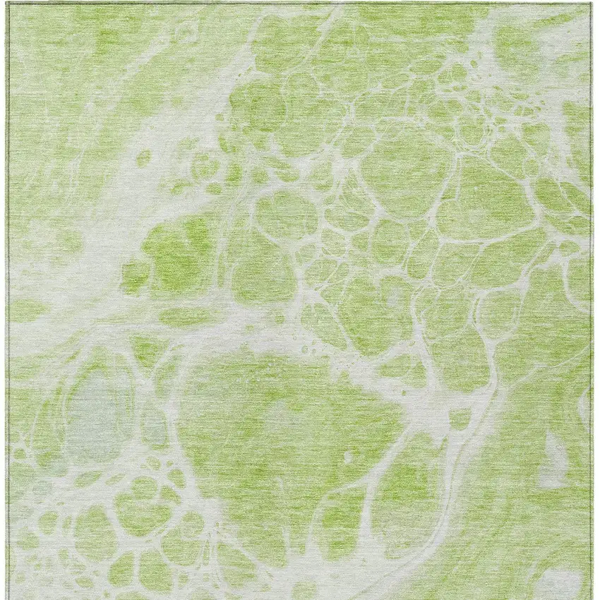 Artichoke Green And Ivory Nautical Washable Indoor Outdoor Area Rug Photo 6