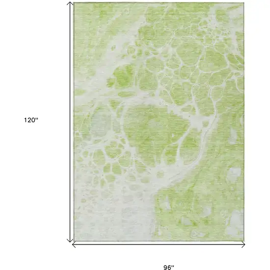 Artichoke Green And Ivory Nautical Washable Indoor Outdoor Area Rug Photo 3