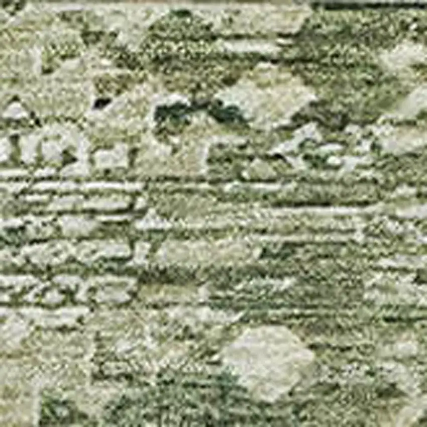 Artichoke Green And Ivory Oriental Washable Area Rug With UV Protection Photo 2