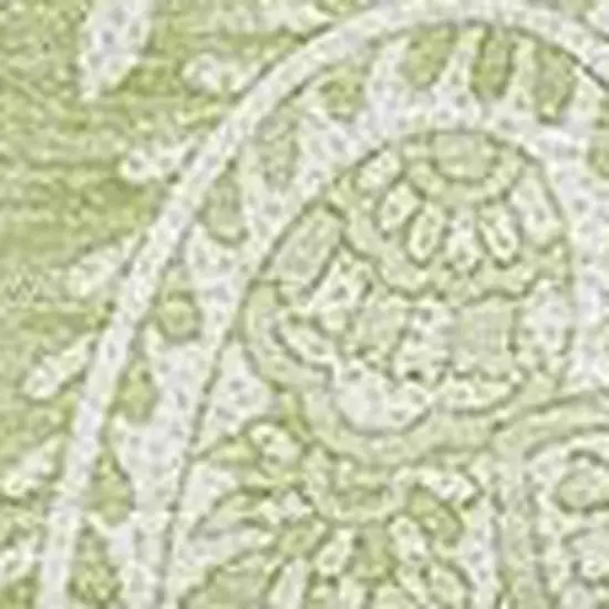 Artichoke Green And Ivory Paisley Washable Area Rug With UV Protection Photo 3