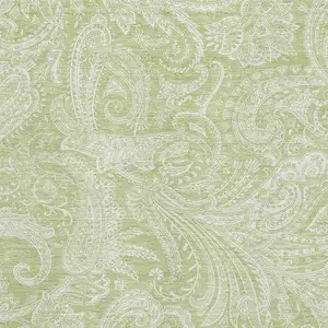Photo of Artichoke Green And Ivory Paisley Washable Area Rug With UV Protection