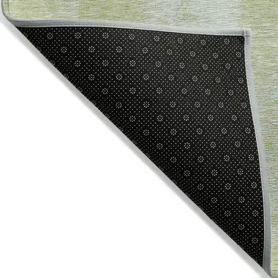 Artichoke Green And Ivory Patchwork Washable Indoor Outdoor Area Rug Photo 2