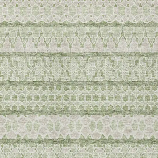 Artichoke Green And Ivory Quatrefoil Washable Indoor Outdoor Area Rug Photo 3