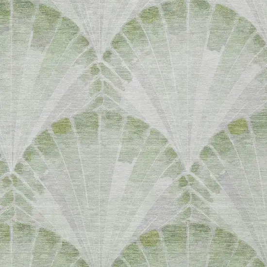 Artichoke Green And Ivory Seashell Washable Indoor Outdoor Area Rug Photo 2