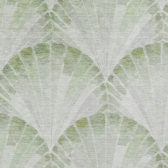 Artichoke Green And Ivory Seashell Washable Indoor Outdoor Area Rug Photo 2