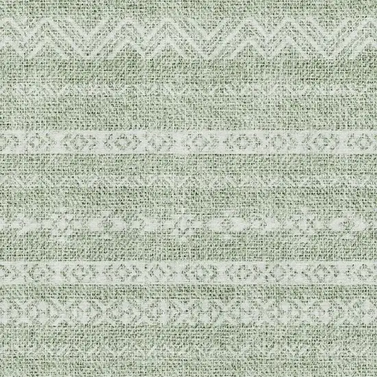 Artichoke Green And Ivory Southwestern Washable Area Rug With UV Protection Photo 3