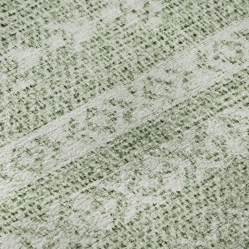 Artichoke Green And Ivory Southwestern Washable Area Rug With UV Protection Photo 9