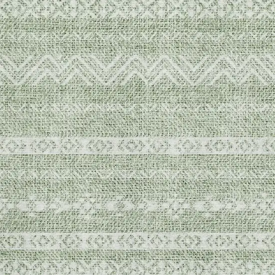 Artichoke Green And Ivory Southwestern Washable Area Rug With UV Protection Photo 3