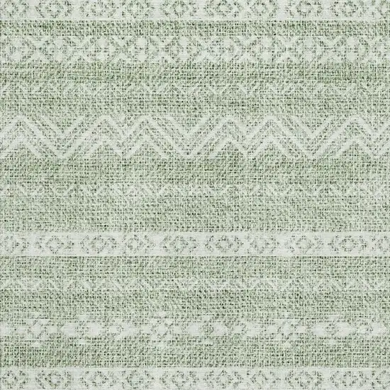 Artichoke Green And Ivory Southwestern Washable Area Rug With UV Protection Photo 4