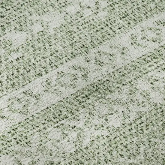 Artichoke Green And Ivory Southwestern Washable Area Rug With UV Protection Photo 9