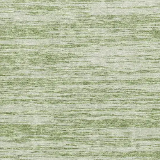 Artichoke Green And Ivory Striped Washable Area Rug With UV Protection Photo 2