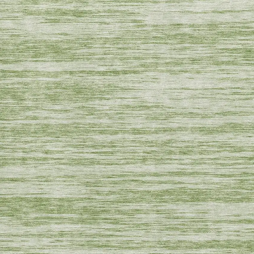 Artichoke Green And Ivory Striped Washable Area Rug With UV Protection Photo 2