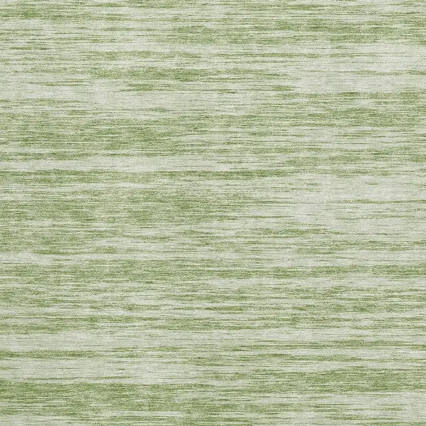 Artichoke Green And Ivory Striped Washable Area Rug With UV Protection Photo 2