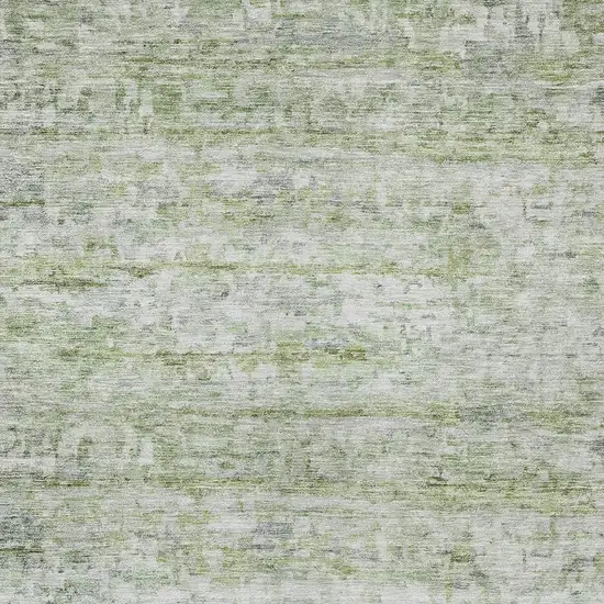 Artichoke Green And Ivory Striped Washable Indoor Outdoor Area Rug Photo 5