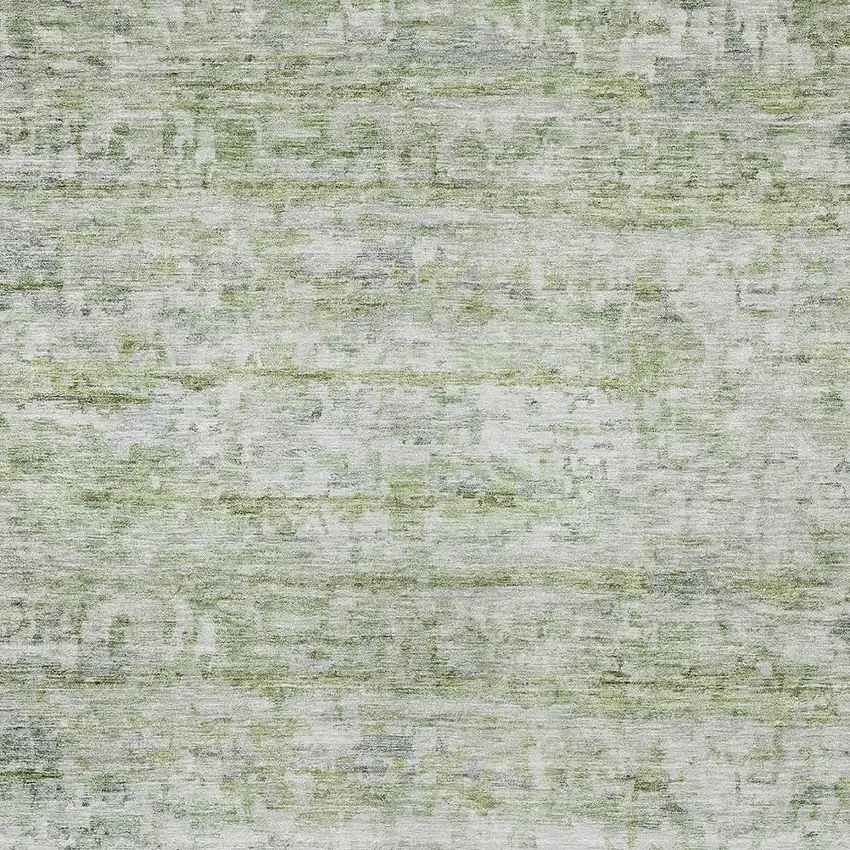 Artichoke Green And Ivory Striped Washable Indoor Outdoor Area Rug Photo 5