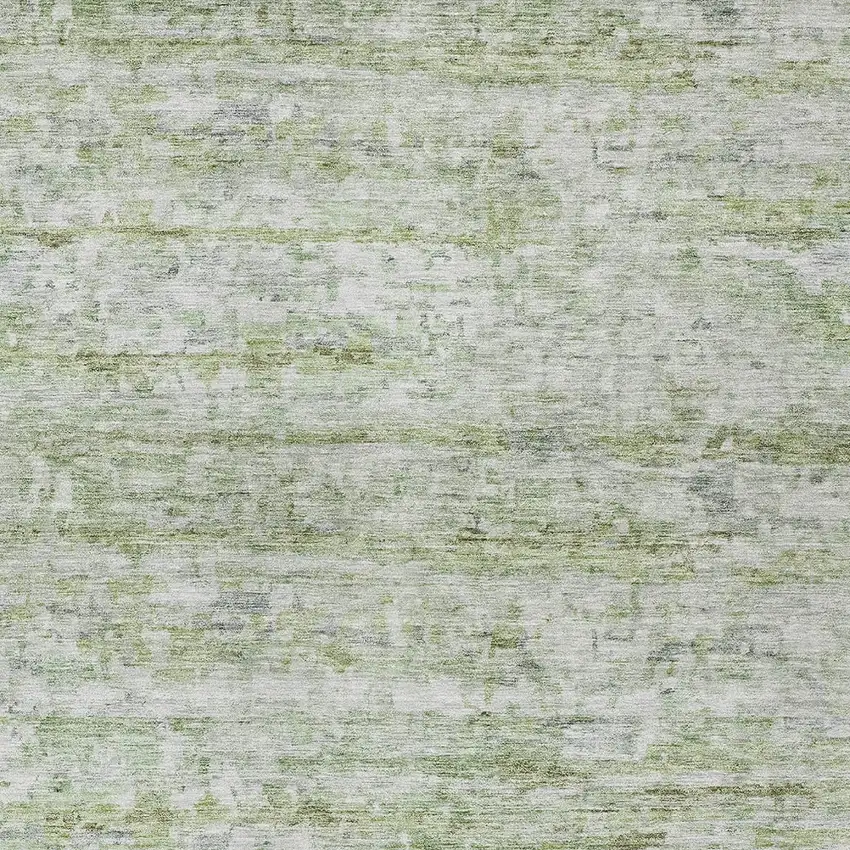 Artichoke Green And Ivory Striped Washable Indoor Outdoor Area Rug Photo 5