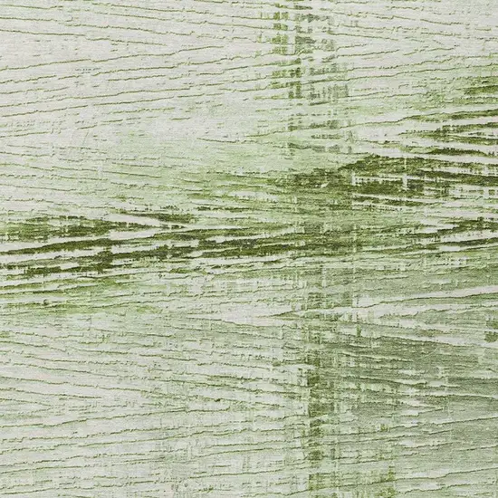 Artichoke Green And Ivory Striped Washable Indoor Outdoor Area Rug Photo 4