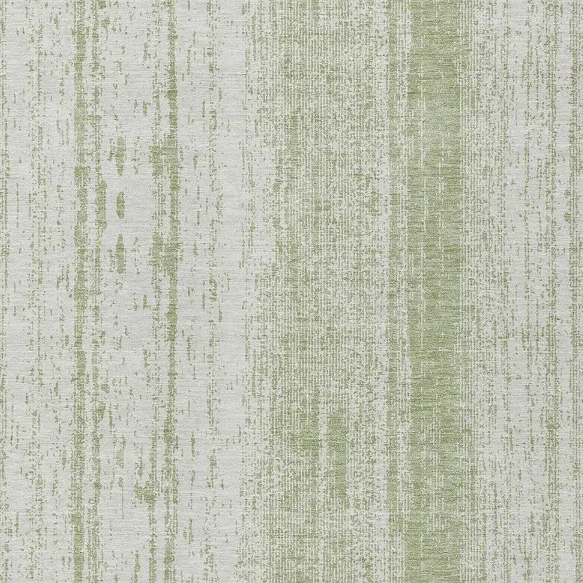 Artichoke Green And Ivory Striped Washable Indoor Outdoor Area Rug Photo 6