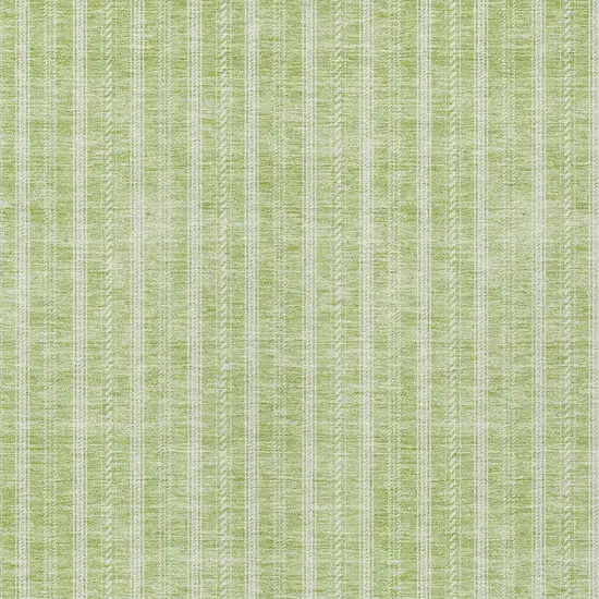 Artichoke Green And Ivory Striped Washable Indoor Outdoor Area Rug Photo 5