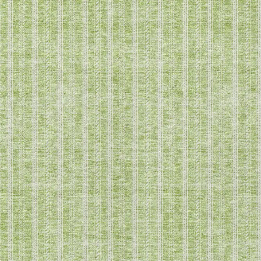 Artichoke Green And Ivory Striped Washable Indoor Outdoor Area Rug Photo 5