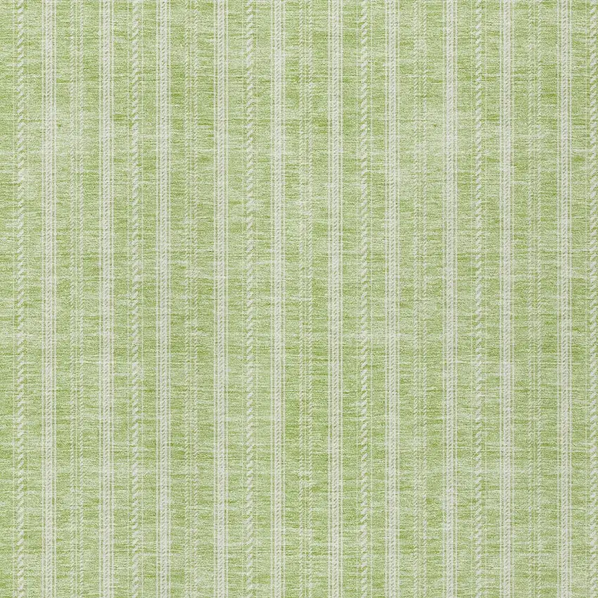 Artichoke Green And Ivory Striped Washable Indoor Outdoor Area Rug Photo 5