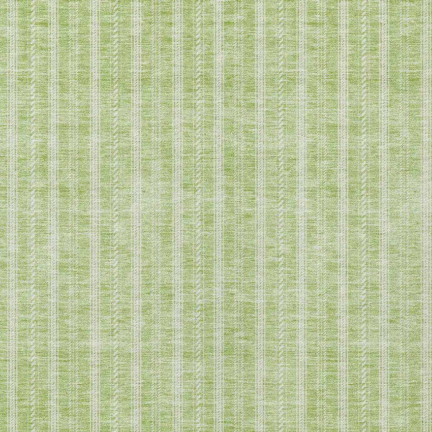 Artichoke Green And Ivory Striped Washable Indoor Outdoor Area Rug Photo 5