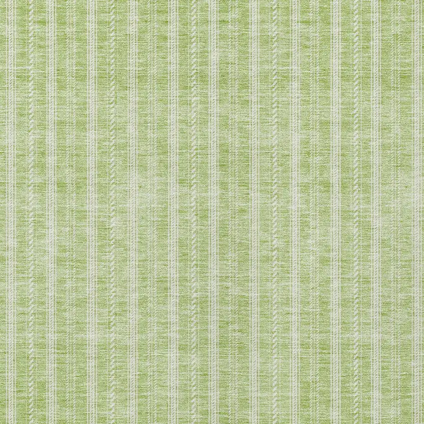 Artichoke Green And Ivory Striped Washable Indoor Outdoor Area Rug Photo 5