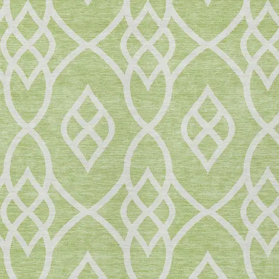 Artichoke Green And Ivory Trellis Washable Indoor Outdoor Area Rug Photo 6