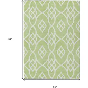 Photo of Artichoke Green And Ivory Trellis Washable Indoor Outdoor Area Rug