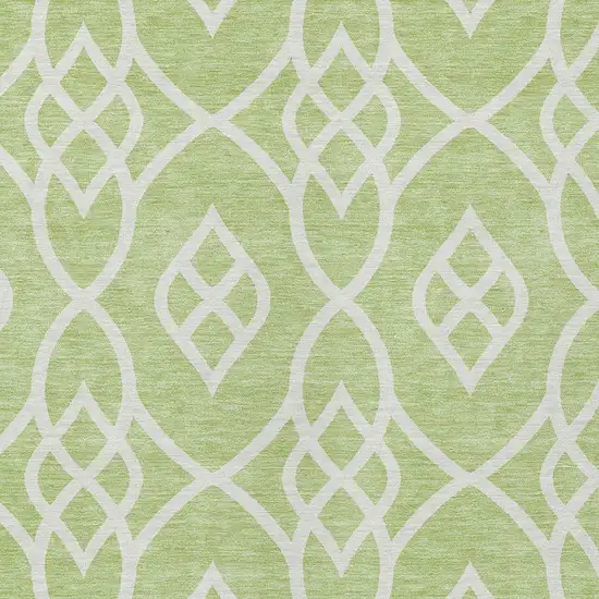 Artichoke Green And Ivory Trellis Washable Indoor Outdoor Area Rug Photo 6