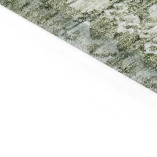 Artichoke Green And Ivory Tribal Washable Indoor Outdoor Area Rug Photo 6