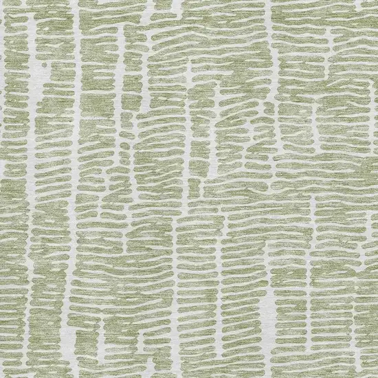 Artichoke Green And Ivory Vermicular Washable Area Rug With UV Protection Photo 3