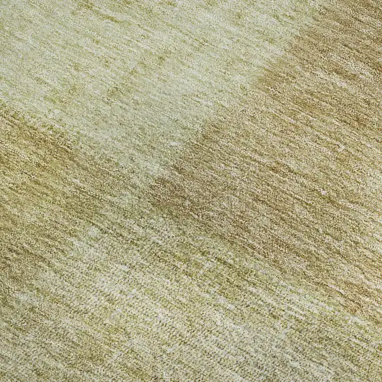 Artichoke Green And Khaki Patchwork Washable Area Rug With UV Protection Photo 3