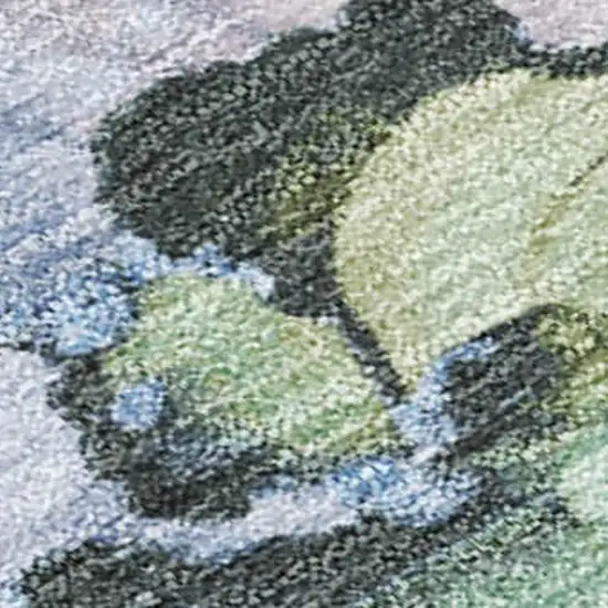 Artichoke Green And Lavender Abstract Washable Indoor Outdoor Area Rug Photo 3