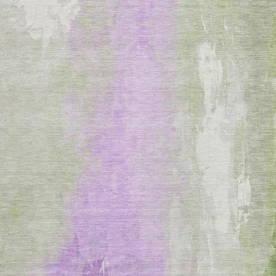 Artichoke Green And Lavender Abstract Washable Indoor Outdoor Area Rug Photo 3