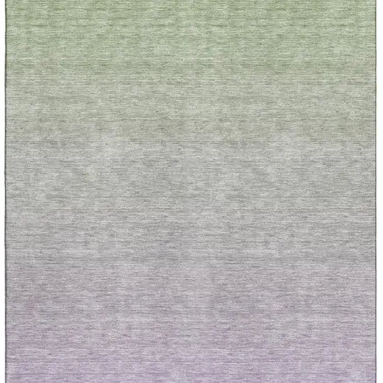 Artichoke Green And Lavender Ombre Washable Area Rug With UV Protection Photo 3