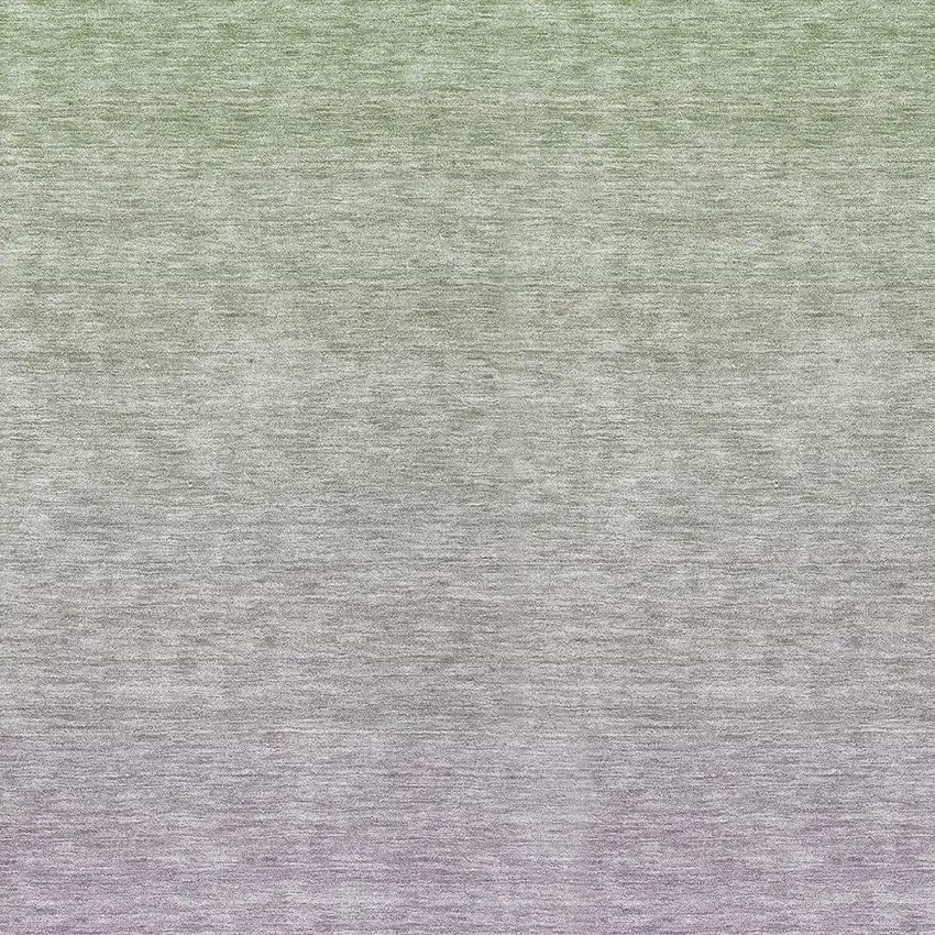 Artichoke Green And Lavender Ombre Washable Indoor Outdoor Area Rug Photo 6