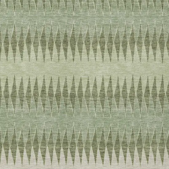 Artichoke Green And Light Green Striped Washable Indoor Outdoor Area Rug Photo 6