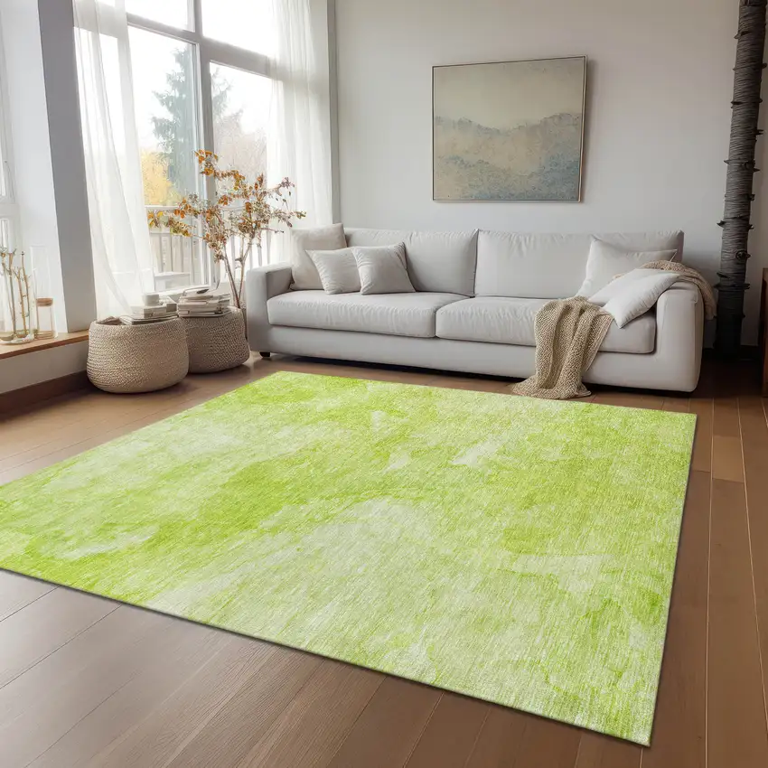 Artichoke Green And Lime Green Nautical Washable Indoor Outdoor Area Rug Photo 9
