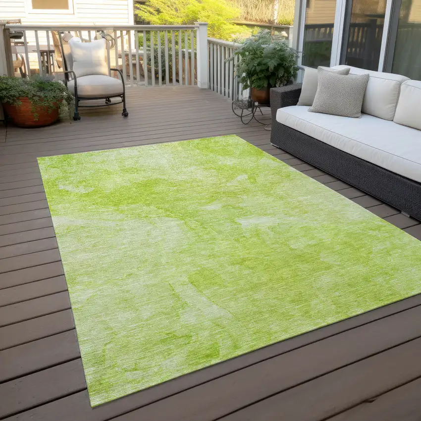 Artichoke Green And Lime Green Nautical Washable Indoor Outdoor Area Rug Photo 7