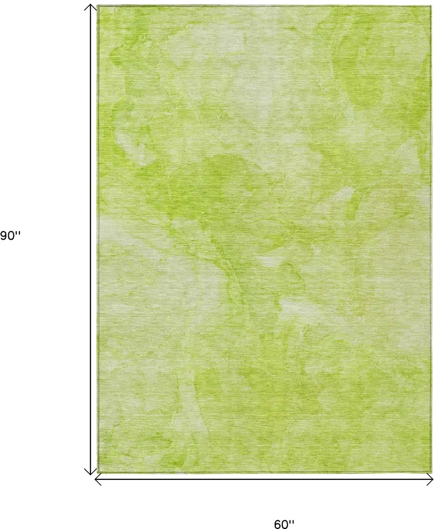 Artichoke Green And Lime Green Nautical Washable Indoor Outdoor Area Rug Photo 3