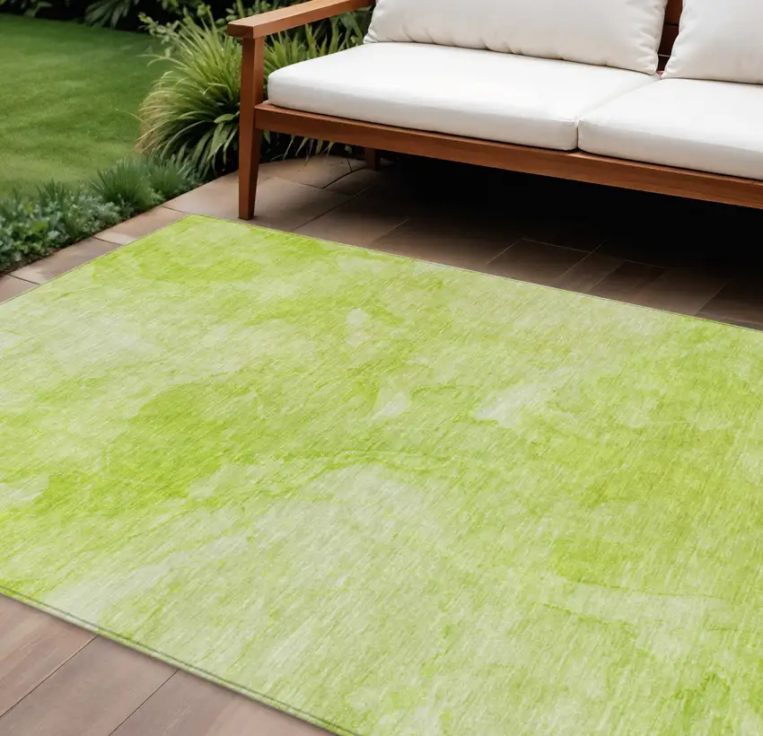 Artichoke Green And Lime Green Nautical Washable Indoor Outdoor Area Rug Photo 1