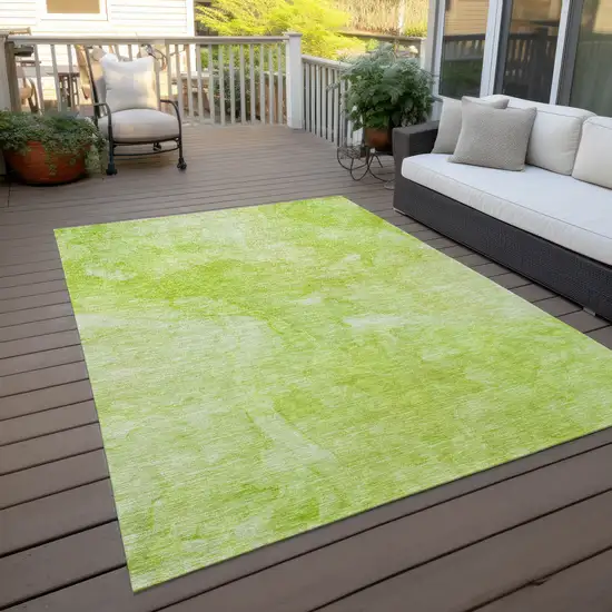 Artichoke Green And Lime Green Nautical Washable Indoor Outdoor Area Rug Photo 8