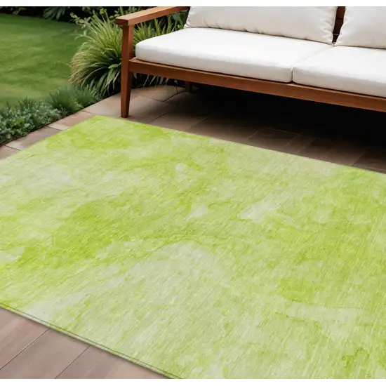 Artichoke Green And Lime Green Nautical Washable Indoor Outdoor Area Rug Photo 1
