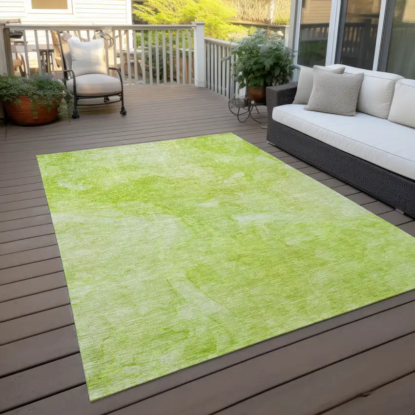 Artichoke Green And Lime Green Nautical Washable Indoor Outdoor Area Rug Photo 9