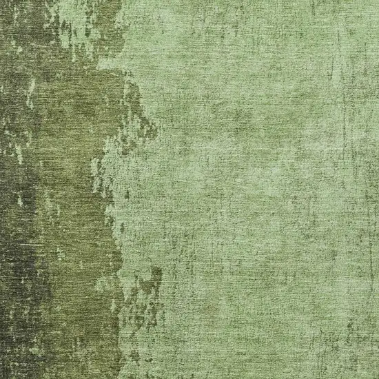 Artichoke Green And Olive Green Abstract Washable Indoor Outdoor Area Rug Photo 4