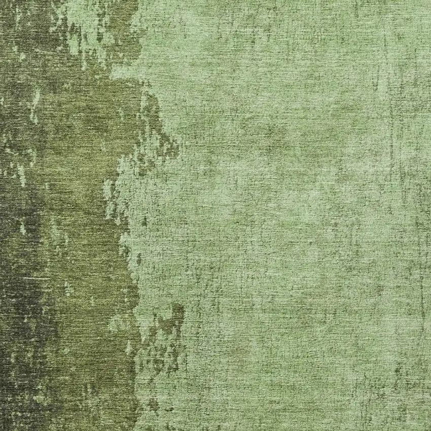 Artichoke Green And Olive Green Abstract Washable Indoor Outdoor Area Rug Photo 4