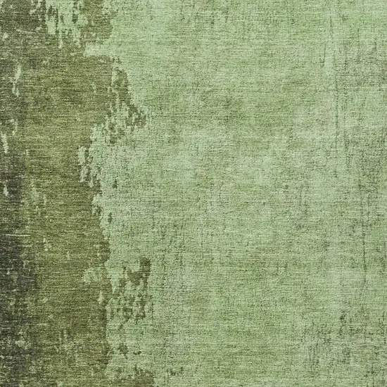 Artichoke Green And Olive Green Abstract Washable Indoor Outdoor Area Rug Photo 4